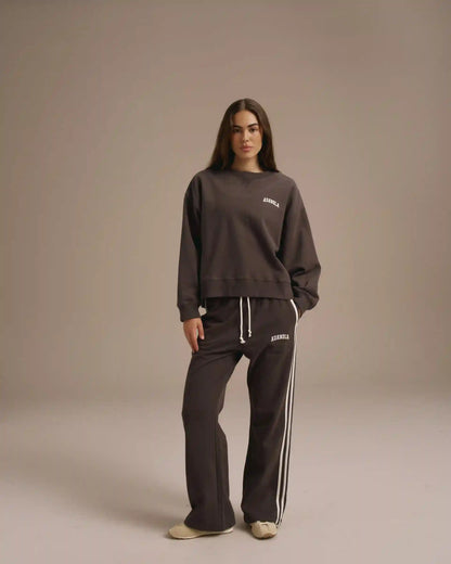 Loose Fit Straight Leg Sweatpants Coffee Bean